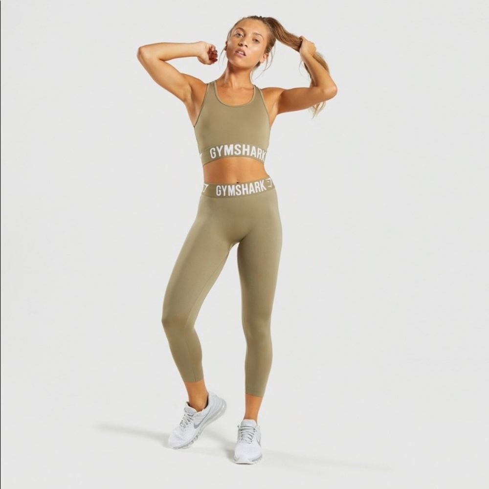 Green Gymshark Fit Cropped Leggings